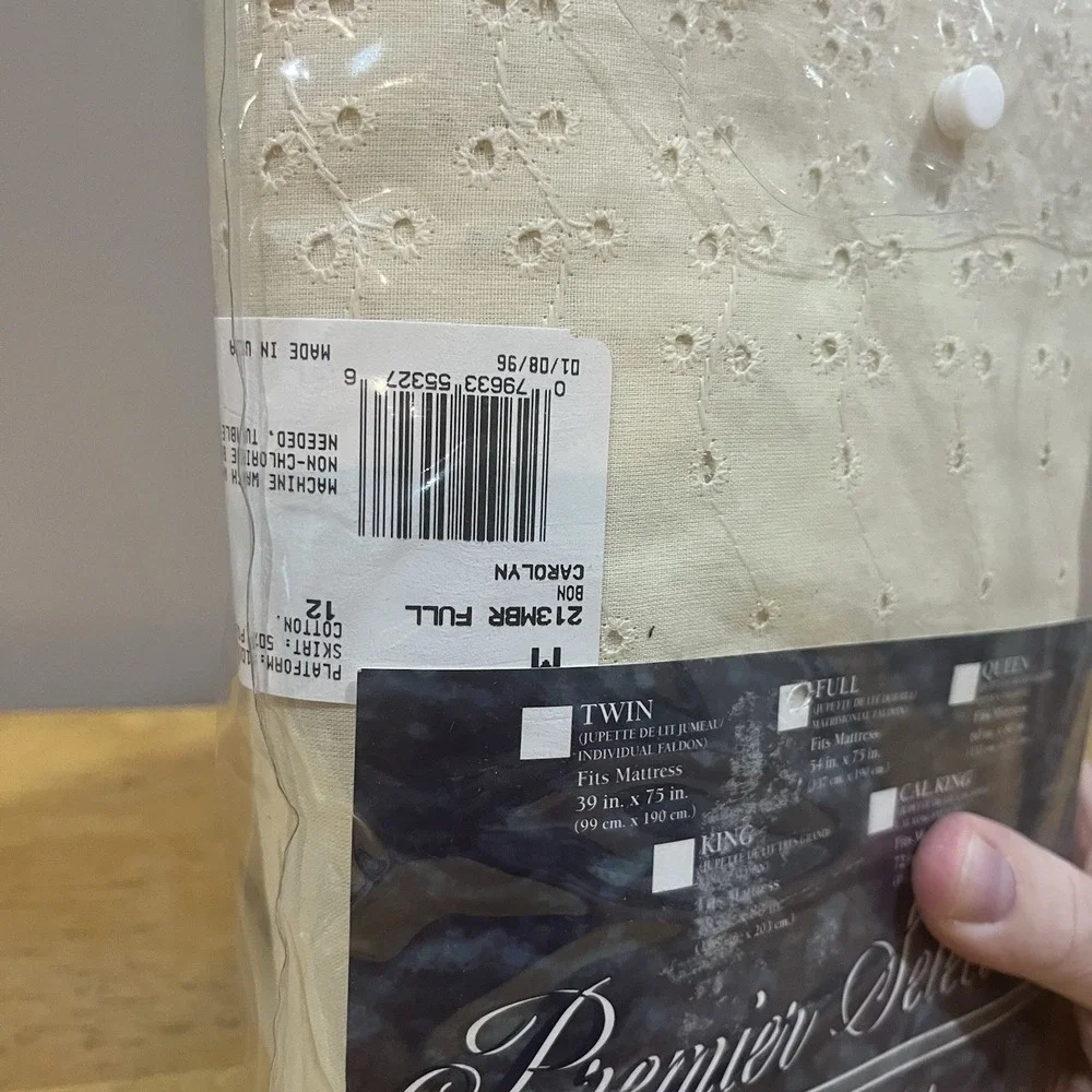 Reed Premier‎ Selection Full Eyelet Bedskirt Cream Country Cottage